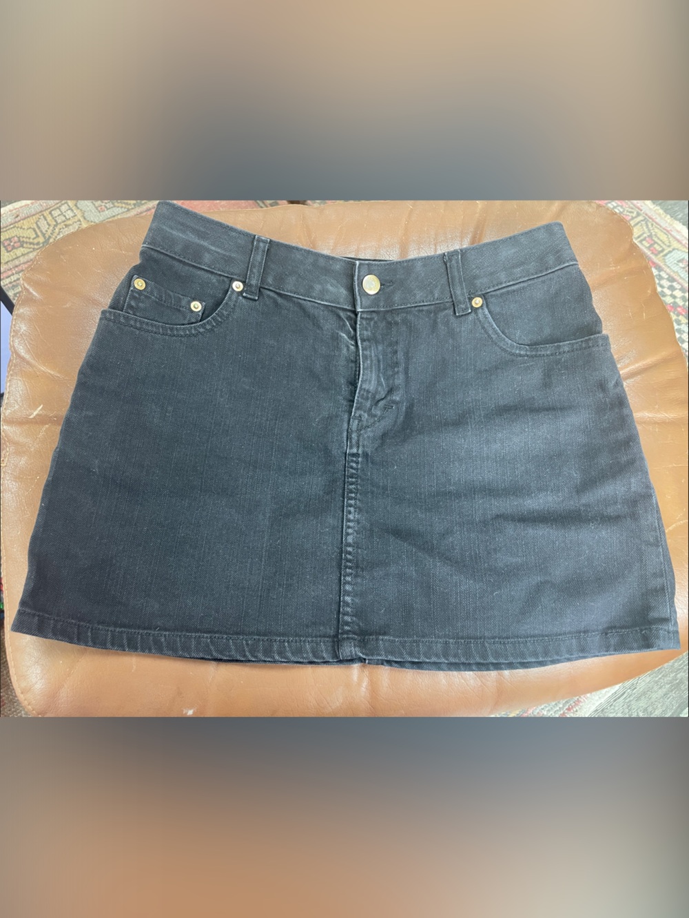H&M Black Denim Mini Skirt